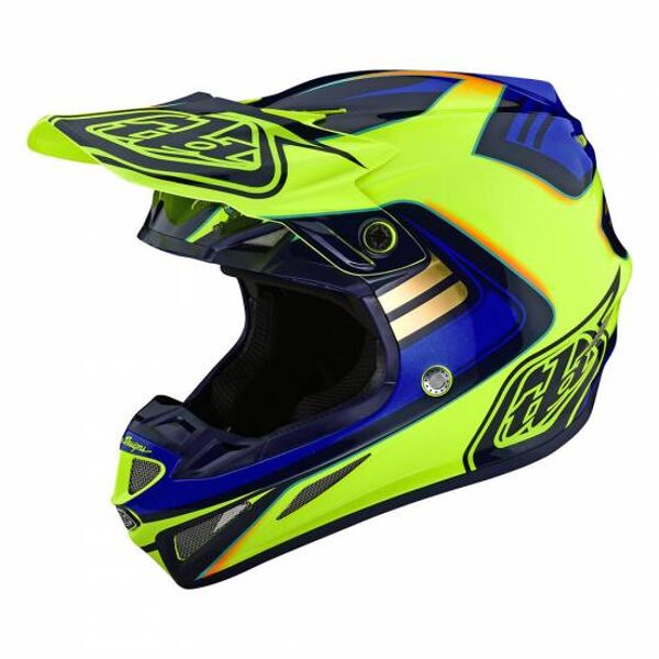 Ķivere Troy Lee Designs SE4 Composite Flash - Yellow/Blue