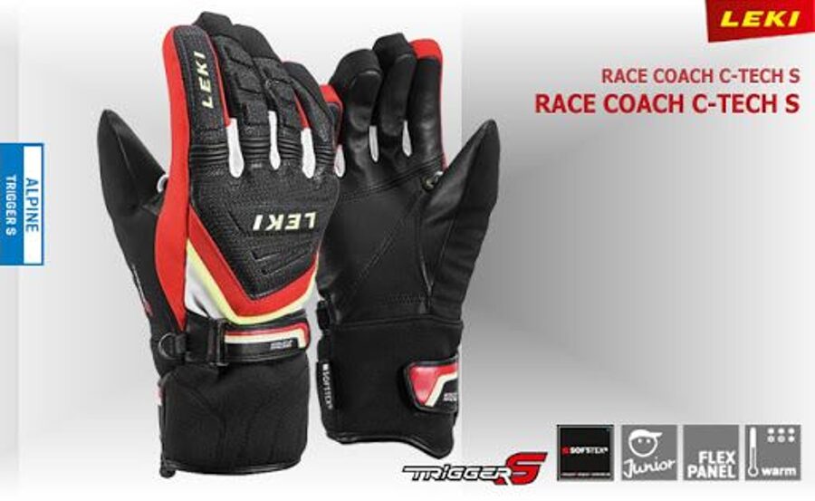 Leki WC Race Coach Flex S GTX Jr. Mi black-red-white-yellow